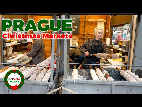 Prague, Czechia Christmas Markets - Day Walk - 4K 60fps with Captions