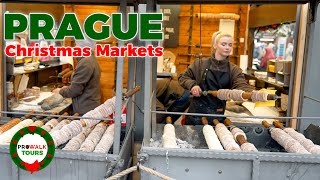 Prague Christmas Markets Walking Tour  4K 60fps with Captions