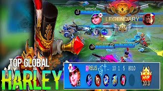 TOP GLOBAL HARLEY DESTROY INVADER ENEMY || RAISING STAR ACTIVATED! MOBILE LEGENDS BANG BANG