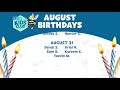 August Birthdays | MPB Kids