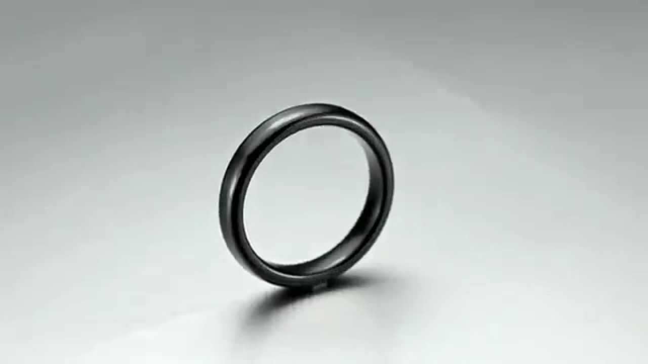 Plain Brushed Dome Black Ceramic Ring