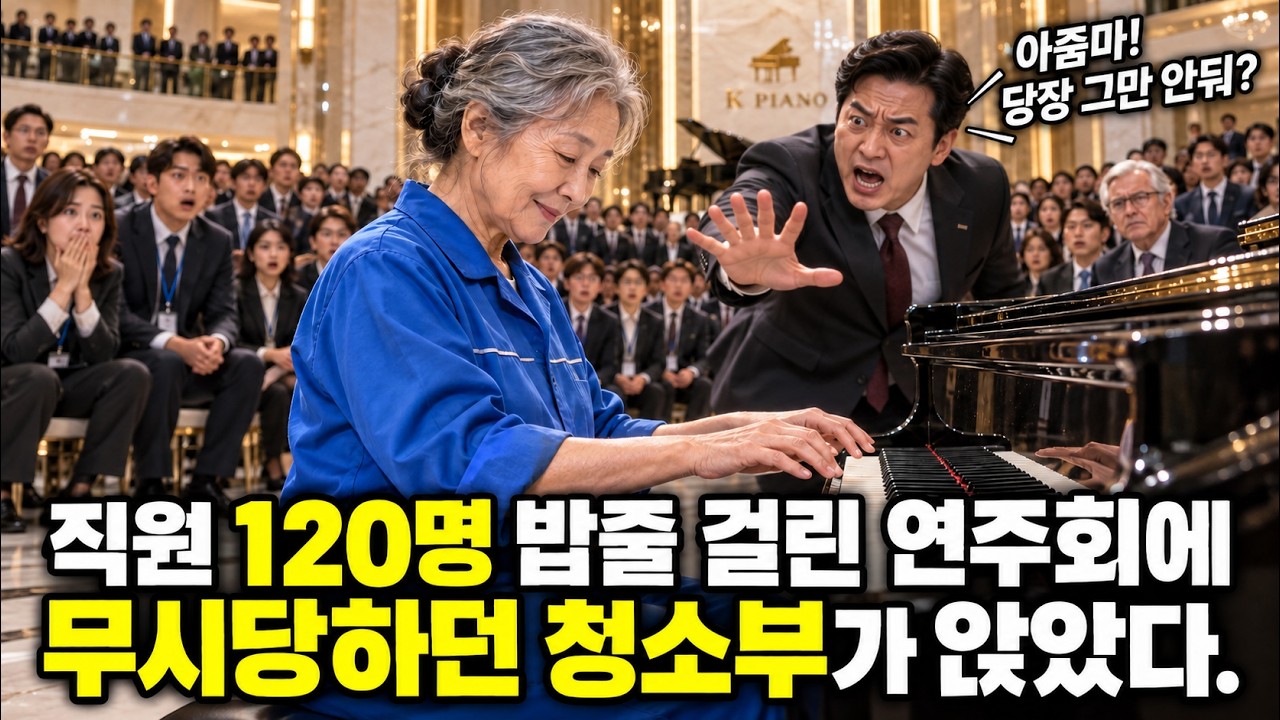 모두가 끝났다고 고개 숙인 순간, '아줌마'라 불리던 청소부 할머니가 건반을 눌렀습니다