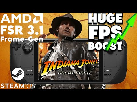 Steam Deck Indiana Jones and the Great Circle FSR 3 Frame Generation Mod #steamdeck #fsr3