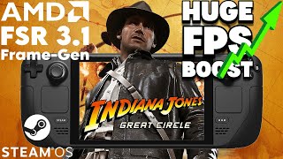 Steam Deck Indiana Jones and the Great Circle FSR 3 Frame Generation Mod #steamdeck #fsr3 @GrownUpGamingGUG