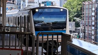 【4K高画質】《E233系1000番台 TK出場回送(指定保全・機器更新・ワンマン運転対応改造等)》E233系1000番台宮ｻｲ132編成が上野駅➀を通過！《回8290G》