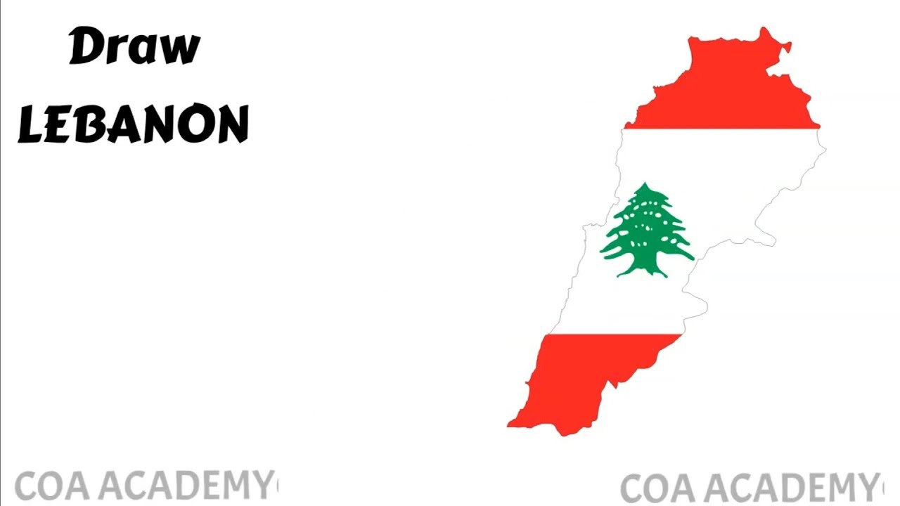 Draw Lebanon Draw Lebanon map How to draw Lebanon map easy