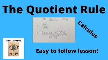 How to use the QUOTIENT RULE to find the derivative in Calculus