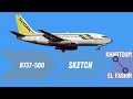 Sudan Airways Sketch فيديو نادر لسودانير بطائرة B737 500 عودة سودانير 