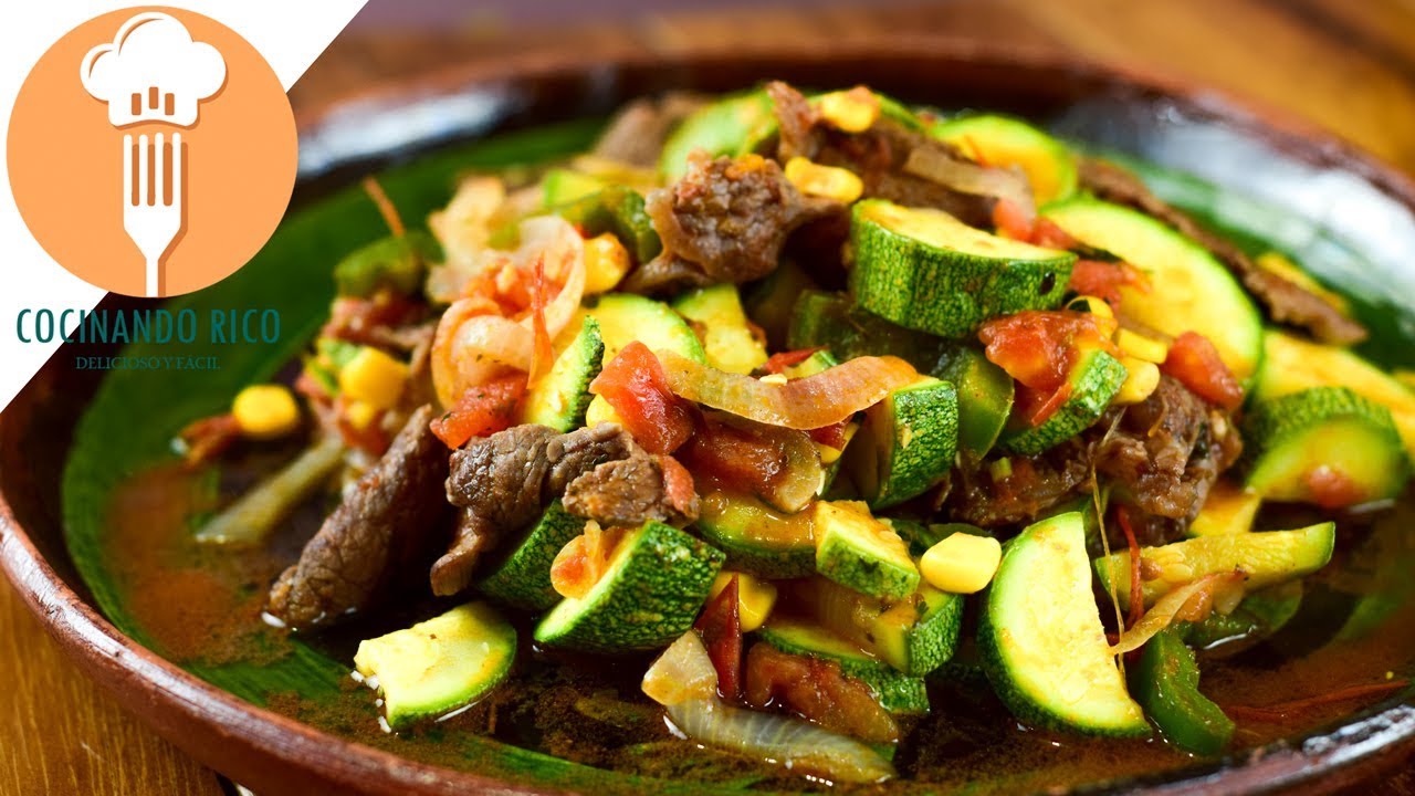 Calabacitas con Carne y Elote - YouTube