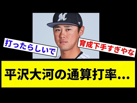 【まじすか？笑】平沢大河の通算打率...【プロ野球反応集】【2chスレ】【なんG】
