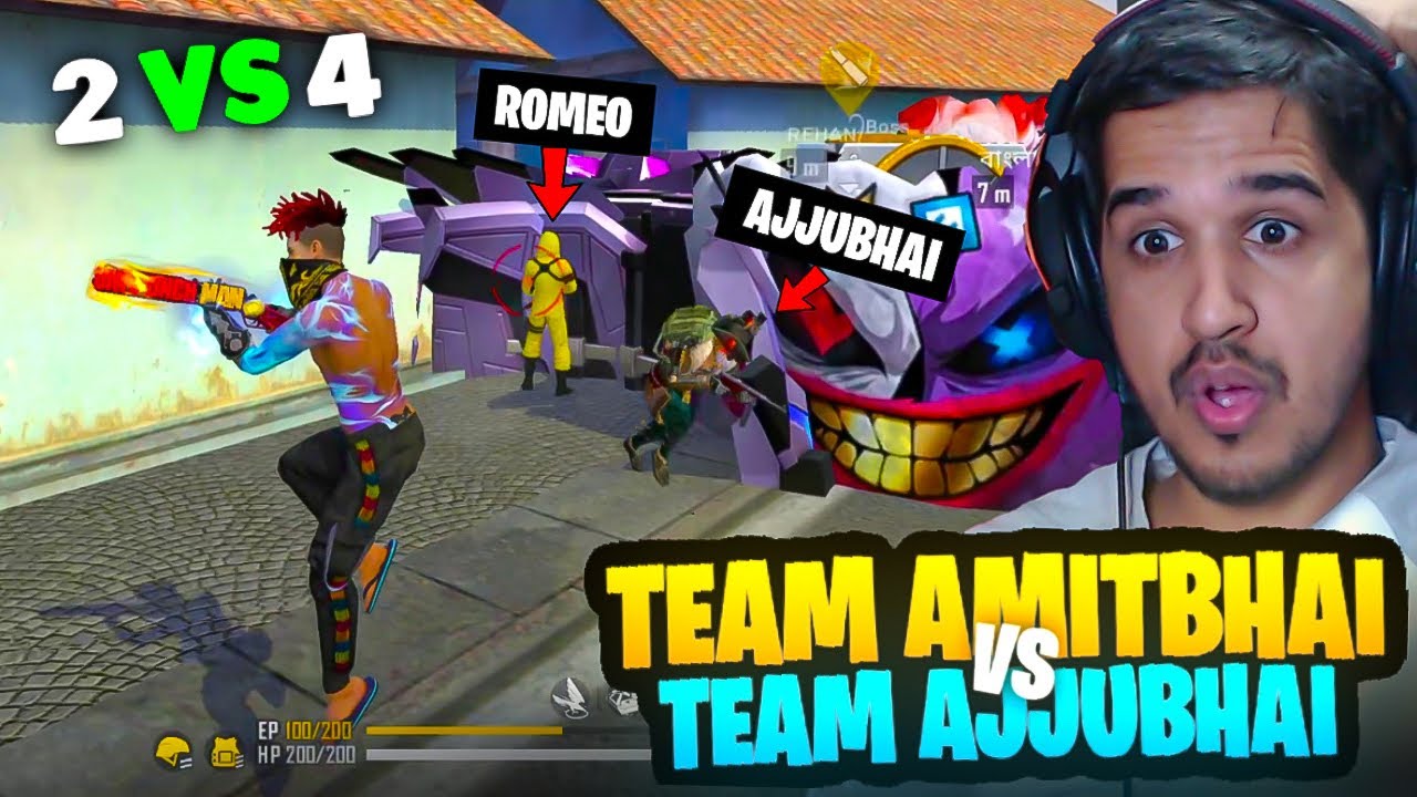 ⁣Team AmitBhai Vs Team AjjuBhai & Romeo || Garena Free Fire || Desi Gamers