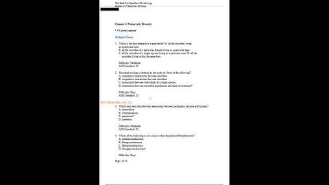 Test Bank For OpenStax Microbiology (Chapter 4: Prokaryotic Diversity)