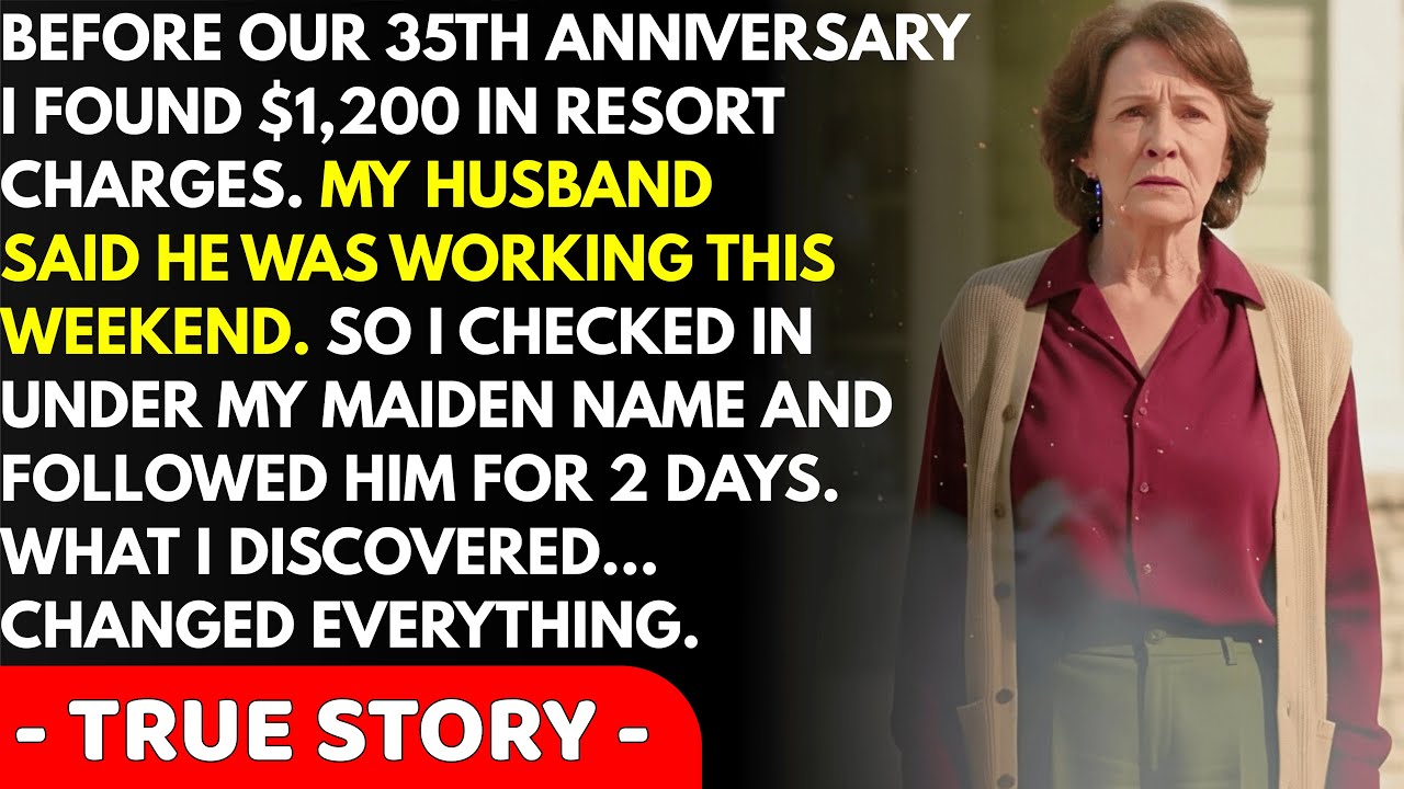 I found a $1,200 resort charge before our 35th anniversary - my husband said he was working. S...
