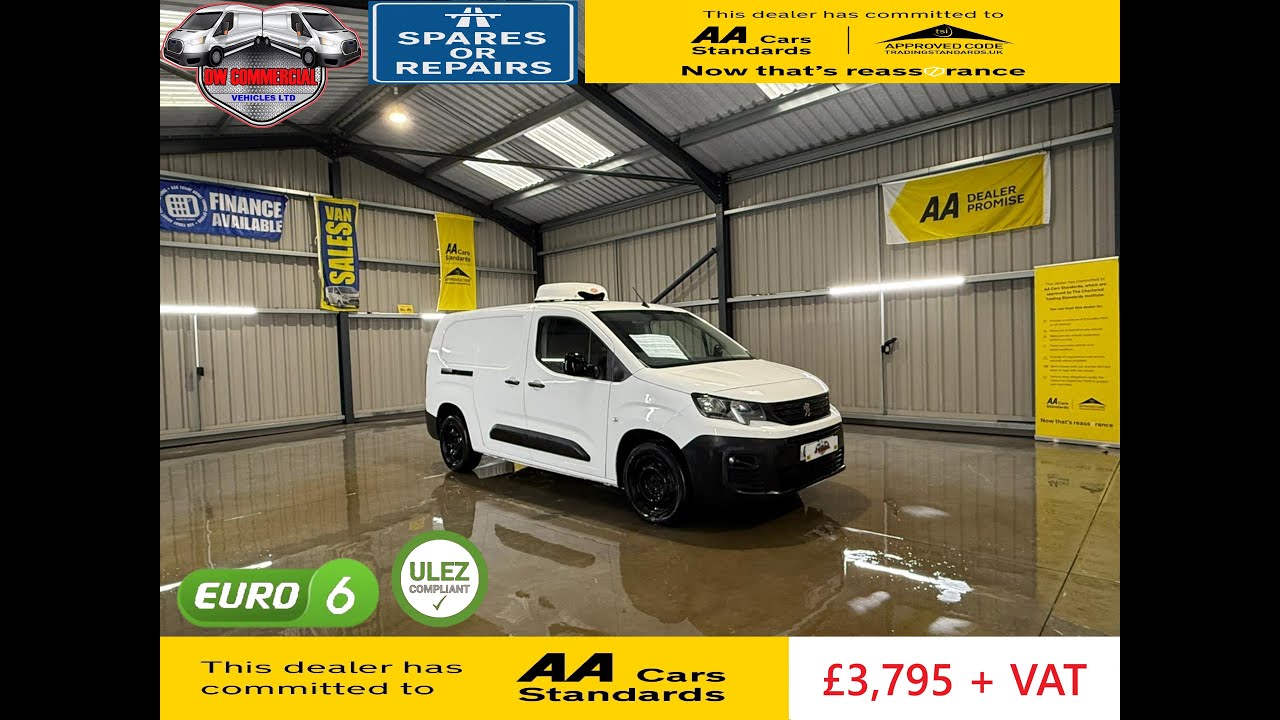 2022 22 Reg Peugeot Partner 950 1.5 BlueHDi Professional Chiller Van 209K