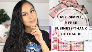 How to Make Thank You/Business Cards for FREE & EASY + How to Print | DEPOP Seller Tips