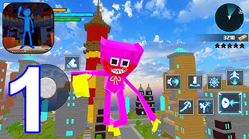 Craft Rope Game - Gameplay Walkthrough Part 1 Tank + Helicopter Pink Huggy Wuggy (Android,iOS) #1