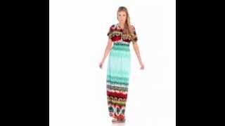 [508 Yolandi Dress] Long Floral Print with Short Sleeves Summer Maxi  Dress Resimi