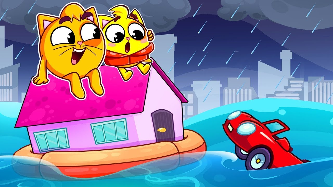 Daddy Saves Me From Flood 🌊💪 Superheroes Come To The Rescue! Songs For Kids