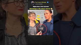 Meghan shows a tense expression while listening to a film producer’s interview 🤐 #meghanmarkle