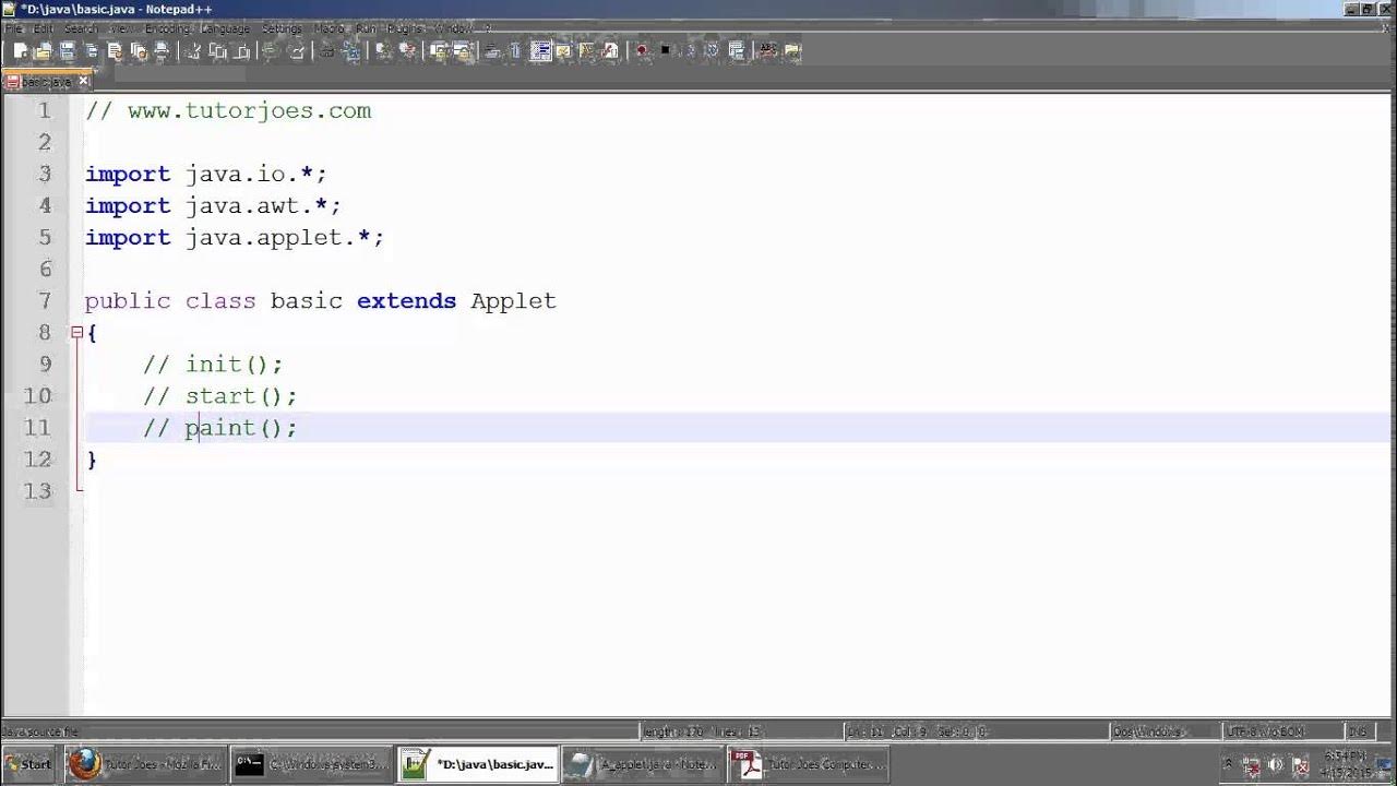 Basic Applet Program In Java Tamil - YouTube