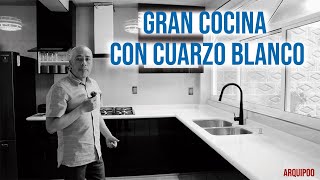 HERMOSA COCINA DE CUARZO EN ESCUADRA