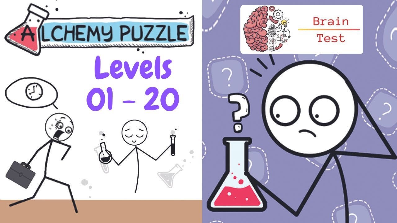 Alchemy Puzzle(WEEGOON) - Level 1-20 Android Gameplay Walkthrough - Funny Stickman Brain Puzzle Game