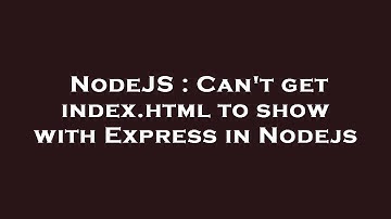 NodeJS : Can