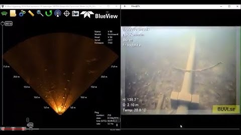 Inspection water line with ROV and sonar. BUVI Scandinavia