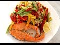 Молниеносный полезный обед. Кускус с красной рыбой и овощами