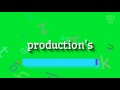 How to say "production