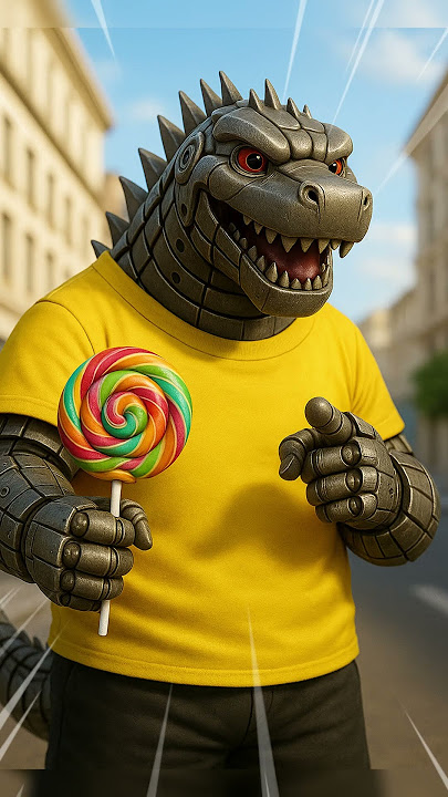 Godzilla eats a lollipop #godzilla #kingkong #monster #godzillavskong