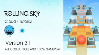 Rolling Sky Tutorial - Cloud All Collectibles And 100% Gameplay | Opaqueflame 