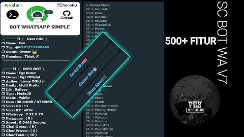SCRIPT BOT WA TERBARU V7 + PEMASANGANNYA