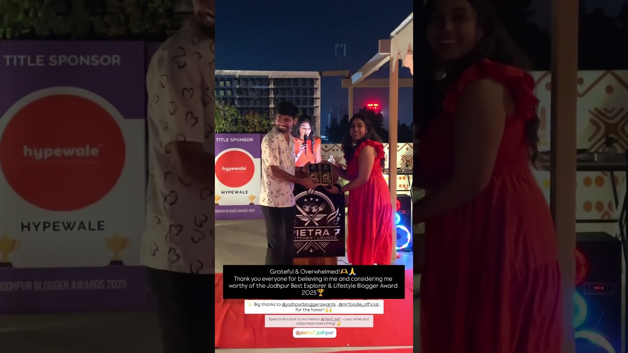 Jodhpur Blogger Awards 2025 | Jodhpur Best Explorer And Best Lifestyle Blogger 2025