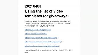 20210408 Using the list of video templates for giveaways