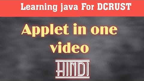 applet in one video (hindi)