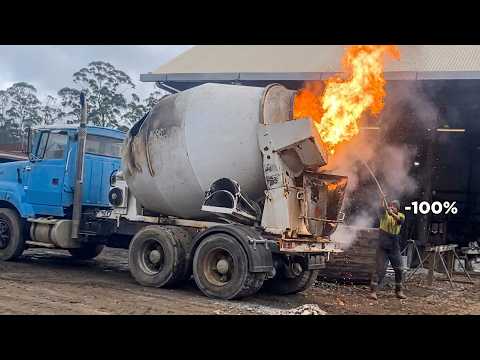 How to Remove Hardened Concrete from a Mixer Drum Fast.