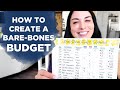 CREATING A BARE-BONES BUDGET | Budget Tips + Low Income