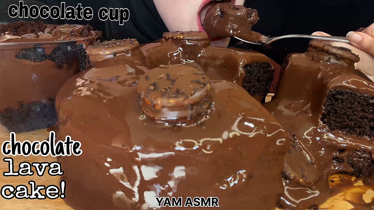 🍫ASMR CHOCOLATE LAVA CAKE MUKBANG 라바 케이크/熔岩蛋糕/溶岩ケーキ