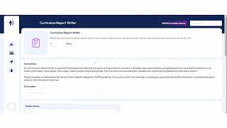 Curriculum Report Writer: Create Detailed & Personalized Reports in Minutes Using This AI Tool