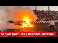 LAMBORGHINI GOES CRAZY HITS WALL & BURST INTO FLAMES!