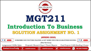 MGT211 Assignment 1 Solution Spring 2023 l MGT211 Assignment 1 Solution 2023 @RaiseForSuccess