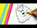 Drawing &amp; coloring Lion from basic shapes Triangle, How to draw &amp; paint for kids, Coloring activity