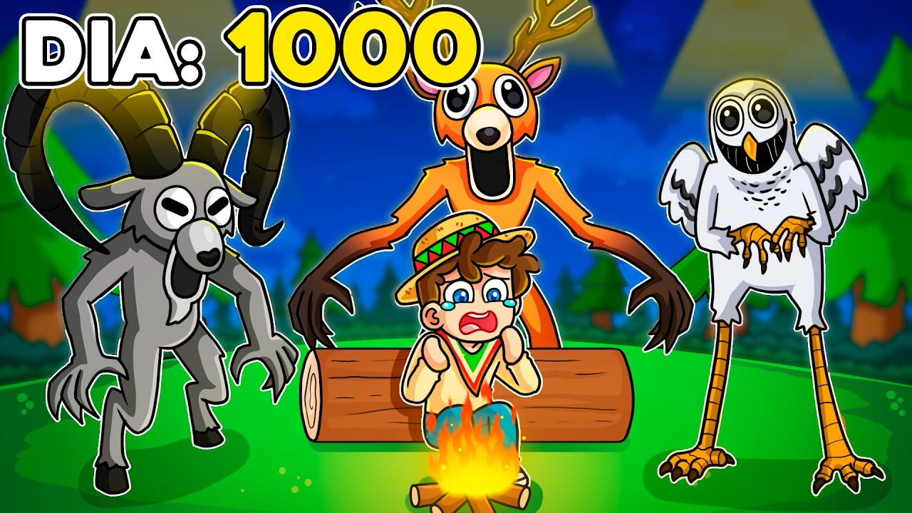 ¡SOBREVIVÍMOS 1000 dias en el BOSQUE! 💀🦌🐐🦉 SILVIOGAMER en 99 Noches en el Bosque
