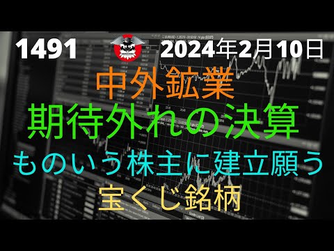 中外鉱業　ものいう株主に建て直し願う　期待外れの決算