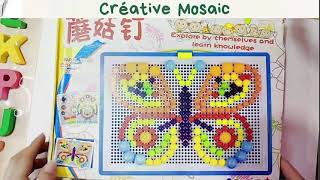 creative mosaic  صندوق الدبابيس  لعبة لوحة الدبابيس - العاب لتنمية مهارات - 296 قطعة