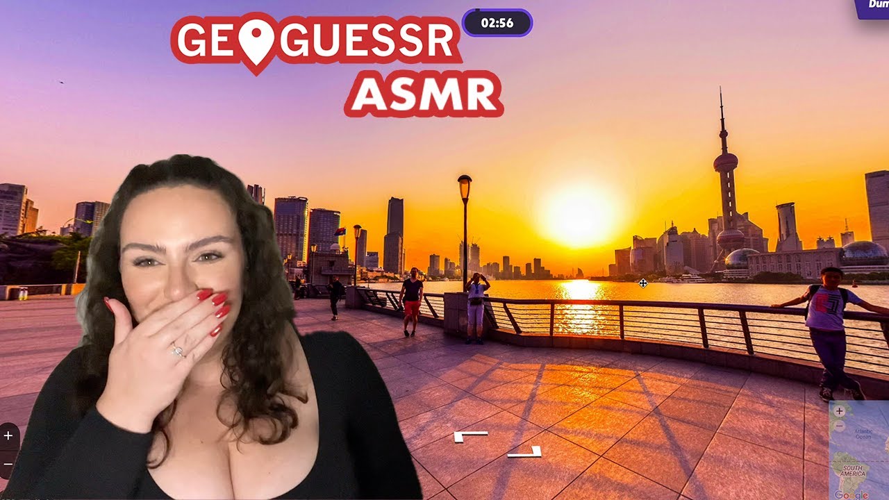 Around the world in 55 min🤭 | Geoguessr ASMR (close-up whispers, tongue clicking, mouth sounds)