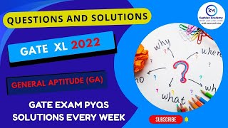 GATE  General Aptitude 2022 Solved | 2022 Question Paper Solutions | Previous Year Questions | XL