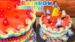 Kue Ulang Tahun Rainbow I Disney Princess Cake Design