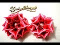 🌼Большие цветки из ленты 5см🌼/Ribbon Flowers Kanzashi/Tutorial/D.I.Y